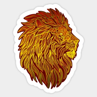 Lion’s head with thick mane in Rasta colors Sticker